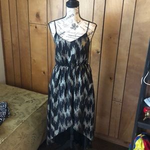 Audrey 3+1 high low metallic gold and black dress